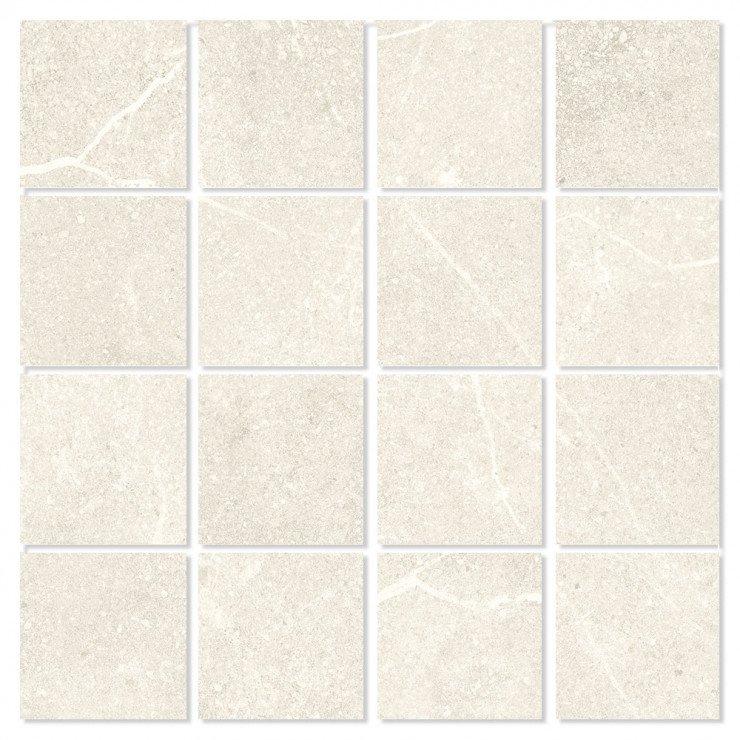 Mosaik Marmor Klinker Marblestone Ljusbeige Polerad 30x30 (7x7) cm-0